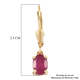 African Ruby (FF) (Ovl) Lever Back Earrings in 14K Gold Overlay Sterling Silver 2.50 Ct.