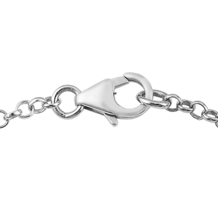 Platinum Overlay Sterling Silver Bracelet (Size 7)