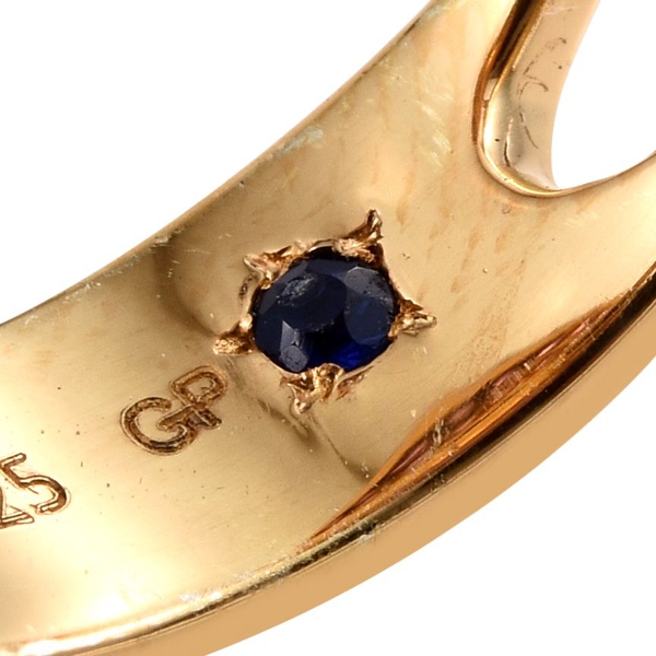 GP Amethyst (Cush 3.75 Ct), Rhodolite Garnet and Kanchanaburi Blue Sapphire Ring in 14K Gold Overlay Sterling Silver 6.000 Ct.