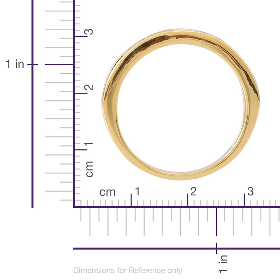 Rainbow Sapphire (Rnd) Half Eternity Band Ring in Yellow Gold Overlay Sterling Silver 1.000 Ct.