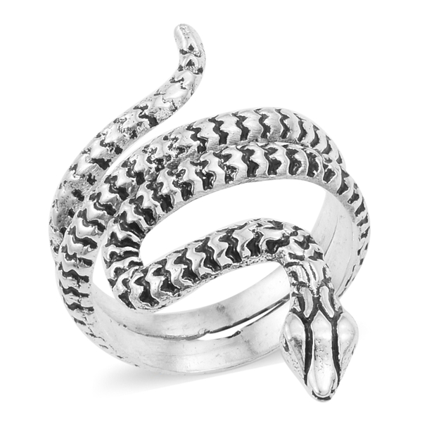 Sterling Silver Adjustable Serpent Ring, Silver wt 4.01 Gms.