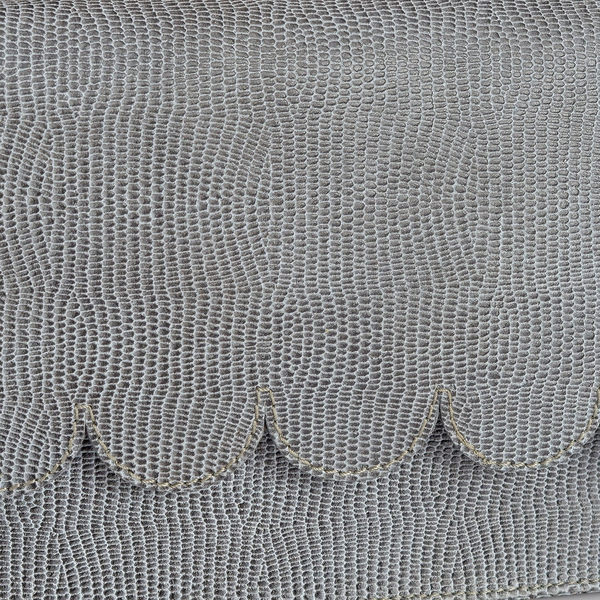 Georgia Genuine Leather Snake Embossed Sky Blue Scalloped Bag with Adjustable Shoulder Strap (Size 28x15x6 Cm)