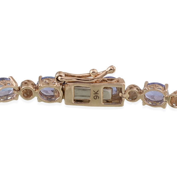 9K Y Gold Tanzanite (Ovl), Diamond Bracelet (Size 7.5) 7.550  Ct.