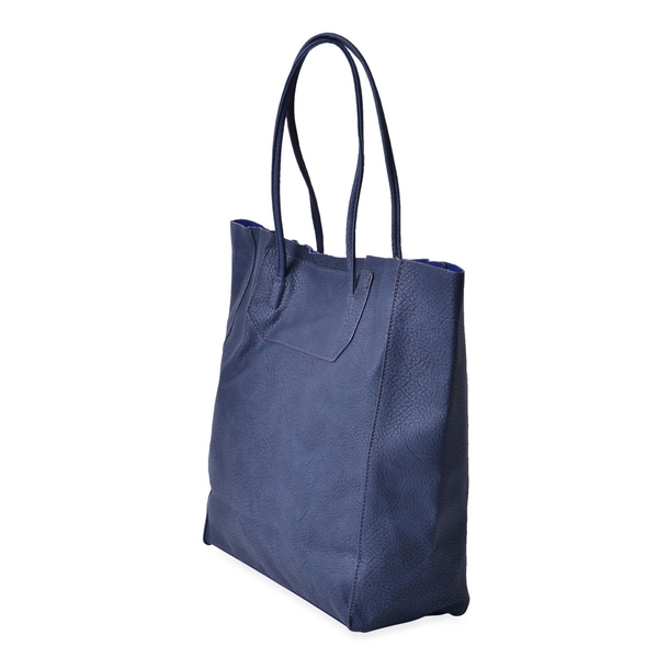 Navy Colour Classic City Shopper Bag (Size 34x31x10.5 Cm)