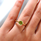 Hebei Peridot Solitaire Ring in 14K Gold Overlay Sterling Silver