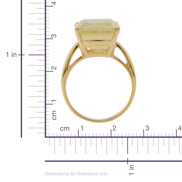 Lemon Quartz (Oct) Ring in 14K Gold Overlay Sterling Silver 14.000 Ct.