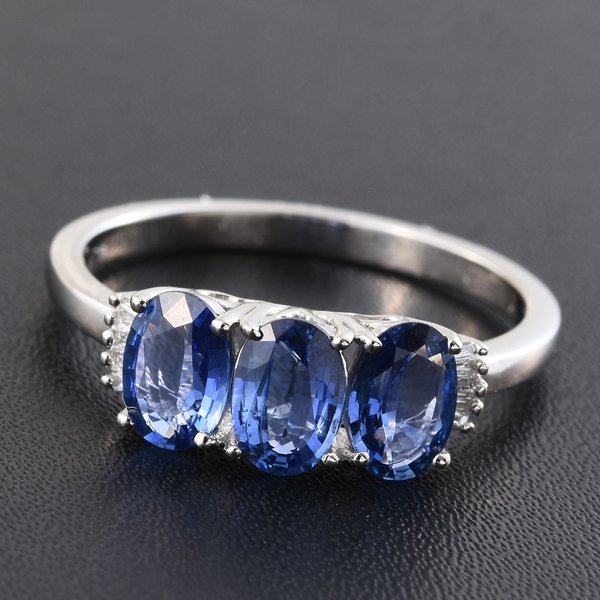 RHAPSODY 950 Platinum AAAA Ceylon Blue Sapphire (Ovl), Diamond (VS/E-F) Ring 2.250 Ct.