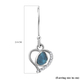 Artisan Crafted Polki Blue Diamond and White Diamond Earrings (With Hook) in Platinum Overlay Sterling Silver