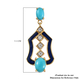 Arizona Sleeping Beauty Turquoise and Natural Cambodian Zircon Enamelled Pendant in Yellow Gold Overlay Sterling Silver 1.44 Ct.