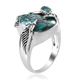 Sajen Silver NATURES JOY Collection Turquoise and Blue Green Apatite Enamelled Ring in Rhodium Overlay Sterling Silver 8.85 Ct.