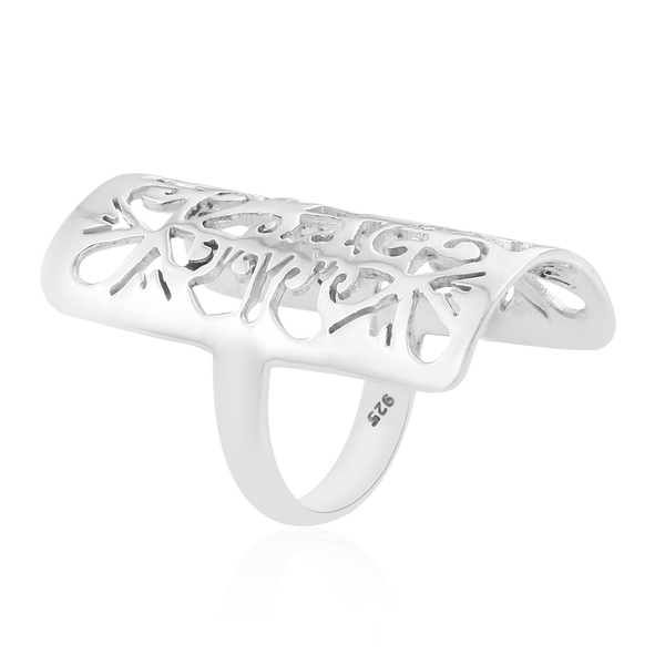 Designer Inspired - Hand Made Sterling Silver Filgree Ring, Silver wt 6.10 Gms