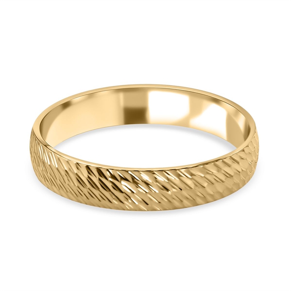 Close Out Deal- 9K Yellow Gold Diamond Cut Band Ring