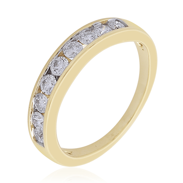 ILIANA 0.50 Carat Diamond IGI Certified (SI/G-H) Half Eternity Ring in 18K Gold