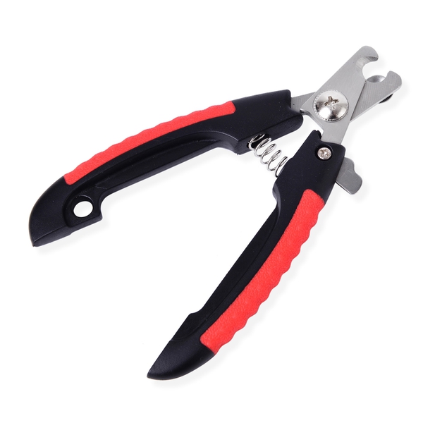 Pet Accessories - Set Of 4 -  Blue, Black and Red Colour Glove, Hair Cleaner, Nail Scissors and Nail Filer