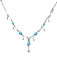 LucyQ Raindrop Collection - 4 in 1 Arizona Sleeping Beauty Turquoise Detechable Pendant with Chain (