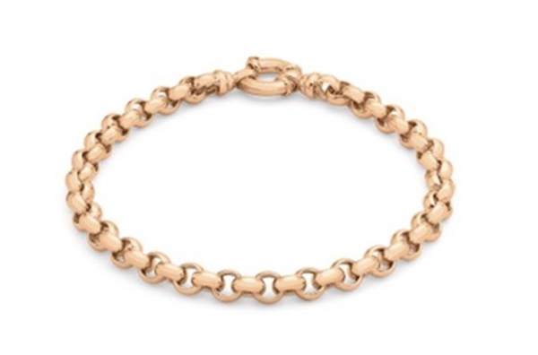 9K Rose Gold Belcher Bracelet (Size 8 ), Gold Wt. 9.10 Gms.