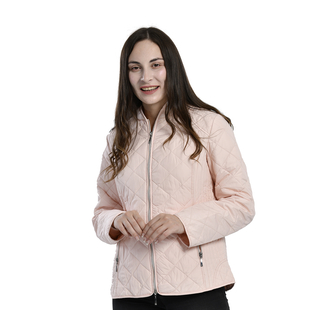 TAMSY Quilted Pattern Padded Jacket - Light Peach