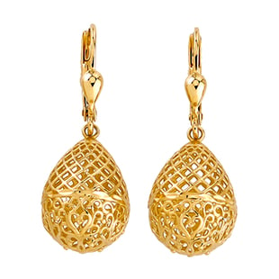 Vegas Close Out Deal - 9K Yellow Gold Dangling Earrings With Lever Back. Gold Wt 3.34 Gms