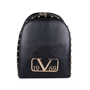 19V69 ITALIA by Alessandro Versace Backpack Bag with Zipper Closure (Size 25x30x12Cm) - Black