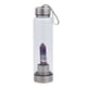 Rainbow Crystal Elixir Glass Water Bottle with Stainless Steel Cap (Size 25x6 Cm) with Travel Case