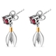 Rhodolite Garnet Dangling Earrings (with Push Back) in Platinum and Gold Overlay Sterling Silver