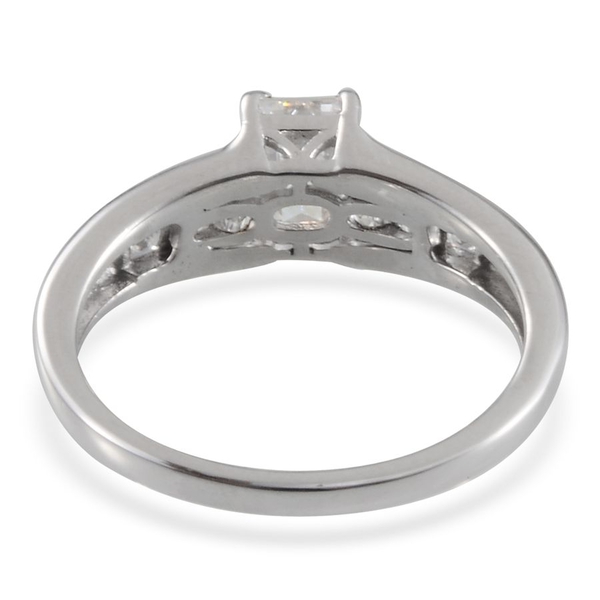 Lustro Stella - Platinum Overlay Sterling Silver (Oct) Ring Made with Finest CZ 1.800 Ct.