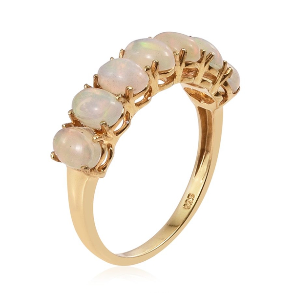 Ethiopian Welo Opal (Ovl) 7 Stone Ring in 14K Gold Overlay Sterling Silver 2.000 Ct.