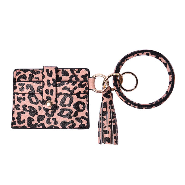 Sencillez Genuine Leather Key Chain Leopard Print Tjc