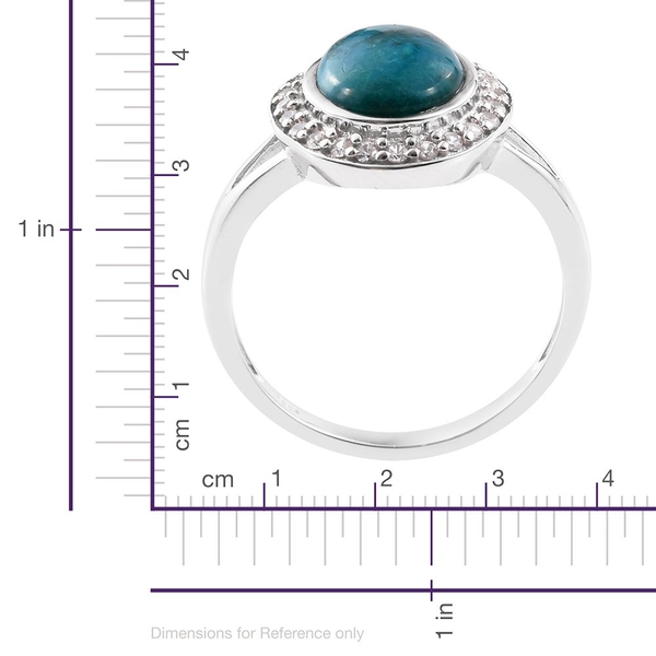 Natural Rare Opalina (Ovl 2.75 Ct), Natural Cambodian Zircon Ring in Platinum Overlay Sterling Silver 3.205 Ct.