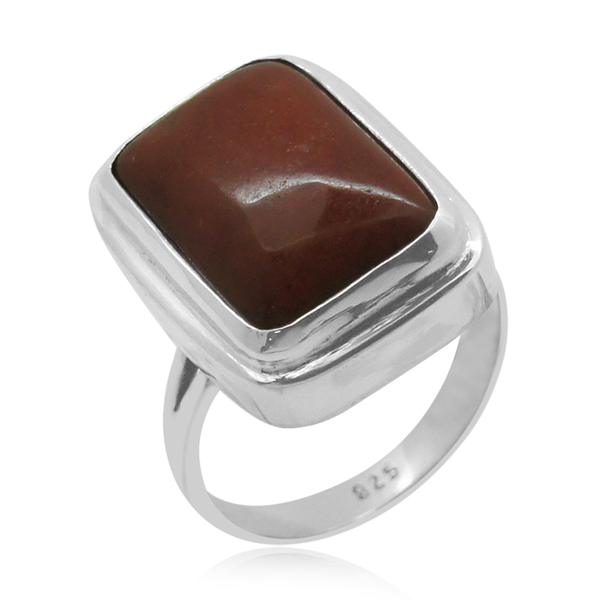 Royal Bali Collection Red Jade (Oct) Ring in Sterling Silver 16.860 Ct.
