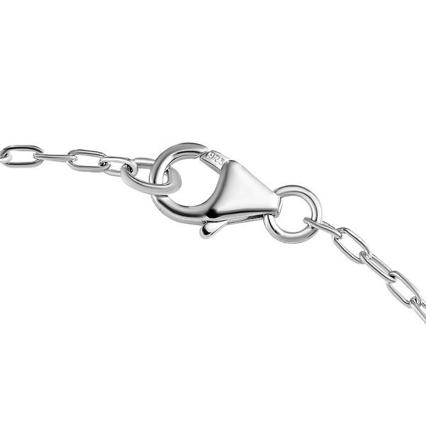 Diamond Cluster Bracelet (Size - 7.5) in Platinum Overlay Sterling Silver 1.00 Ct.