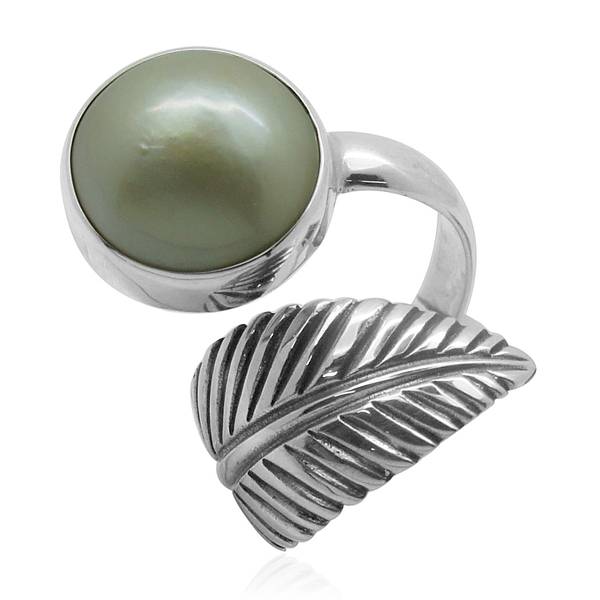 Royal Bali Collection Mabe White Pearl (Rnd) Ring in Sterling Silver 14.000 Ct.