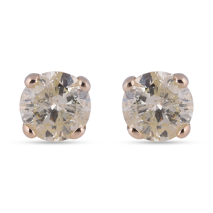 Biggest Ever NY Close Out - 14K Yellow Gold Natural Yellow Diamond (I2/I3/H-I) Stud Earrings (With P