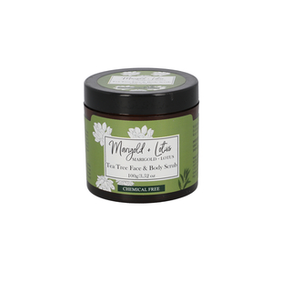 Marigold + Lotus Tea Tree Face and Body Scrub - 3.52 oz