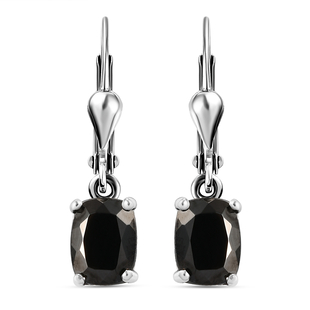 Elite Shungite Lever Back Earrings in Platinum Overlay Sterling Silver 1.80 Ct.