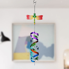 Red and Yellow Dragonfly Spiral Wind Chime (Size 15x15x65 cm)