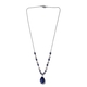 Lustro Stella - Tanzanite Colour Crystal and White Crystal Necklace in Silver Tone with Magnetic Lock