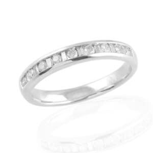 9K W Gold Diamond (Rnd) Ring  0.330 Ct. (Bagg size - 1.8x0.9)