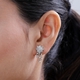 Designer Inspired - Diamond Dangling Earrings (with Push Back) in Platinum Overlay Sterling Silver 0.47 Ct.