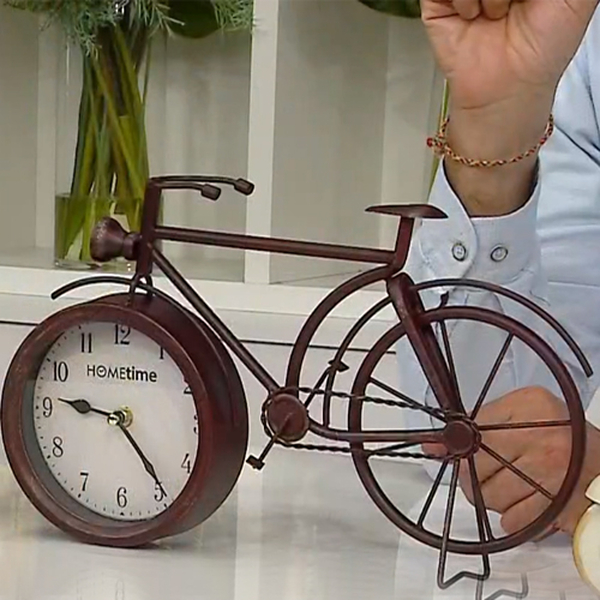 Hometime Metal Mantle Clock Bicycle (Size 37X22.5 Cm)