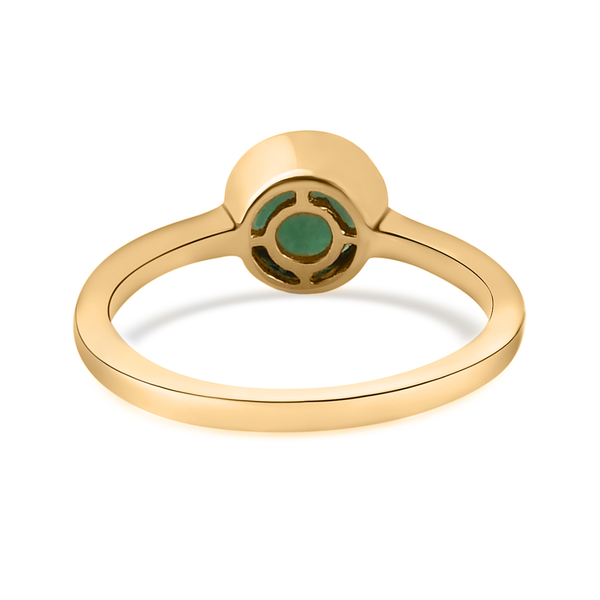 Socoto Emerald Solitaire Ring in 14K Gold Overlay Sterling Silver
