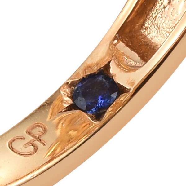 GP Citrine (Pear 1.00 Ct), Kanchanaburi Blue Sapphire Ring in 14K Gold Overlay Sterling Silver 4.750 Ct.