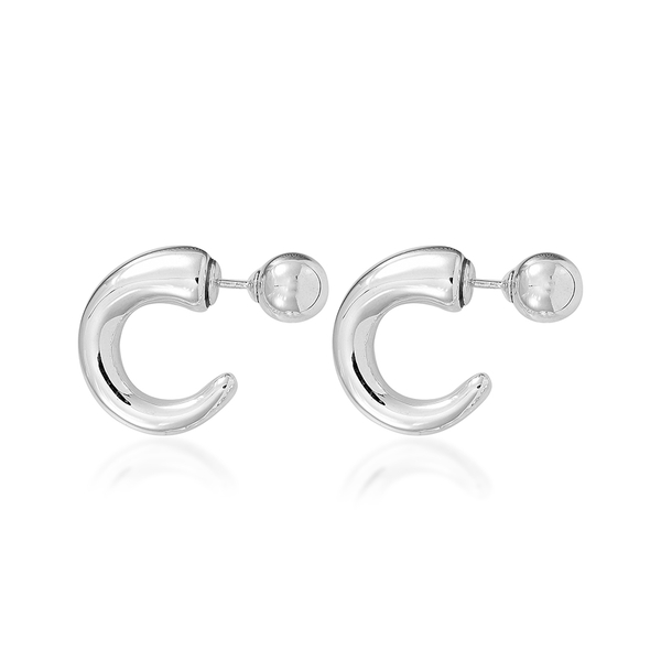 Designer Inspired Sterling Silver Front and Back Earrings, Silver wt 8.00 Gms.