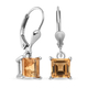 Citrine Lever Back Earrings in Platinum Overlay Sterling Silver 2.23 Ct.