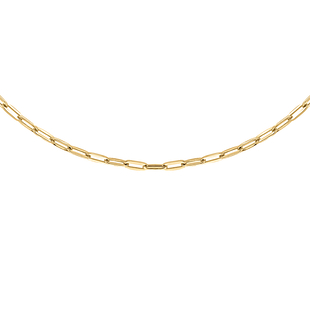 Hatton Garden  Close Out Deal - 9K Yellow Gold Paper Clip Necklace with Spring Clasp (Size - 20) Gol