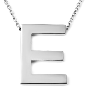 Initial E Necklace (Size - 20) in Stainless Steel