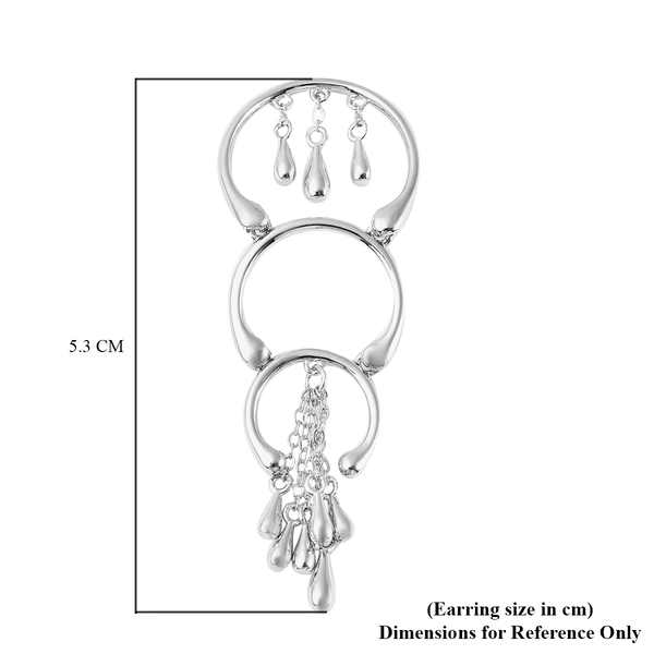 LucyQ Drip Collection - Rhodium Overlay Sterling Silver Dangle Earrings (with Push Back)