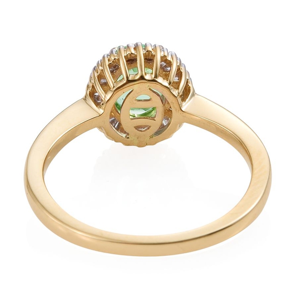 ILIANA 18K Y Gold Boyaca Colombian Emerald (Ovl 1.00 Ct), Diamond Ring 1.250 Ct.