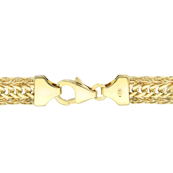 9K Yellow Gold Curb Spiga Bangle (Size 7) with Lobster Clasp