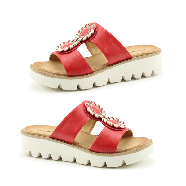 Heavenly Feet Viva Slip-on Sandals - Red